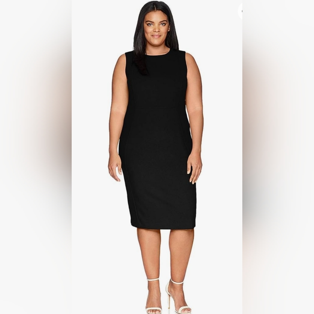Calvin Klein Women's Plus Size Sleeveless Princess Seamed Sheath Dress